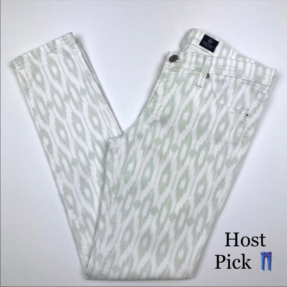 Adriano Goldschmied White Green Aztec Skinny Jean - Picture 1 of 9